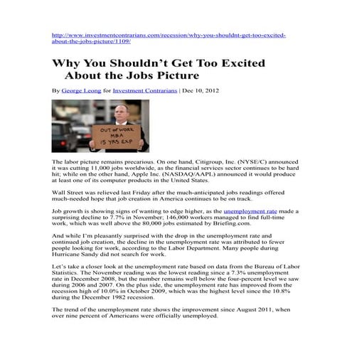 Why you shouldn’t get too excited about the jobs picture