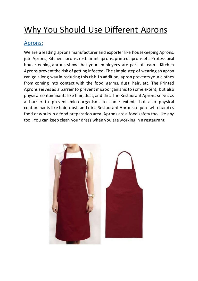 Why you should use different aprons