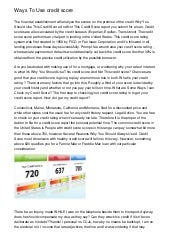 Ways To Use credit score