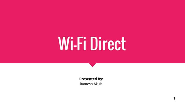 Introduction to Wi-Fi Direct