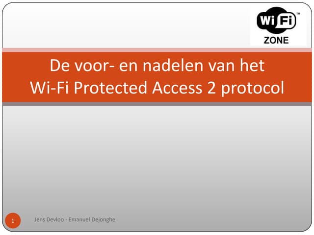 Wi Fi Protected Access 2 | PPTX | Computing | Technology & Computing