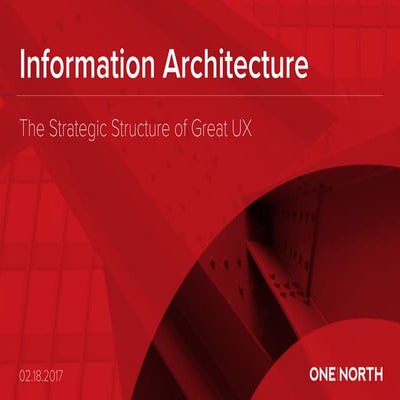 Information Architecture: The Strategic Structure of Great UX - WIAD 2017
