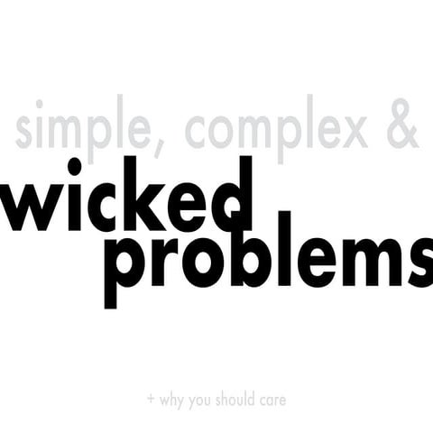Simple, Complex, and Wicked Problems