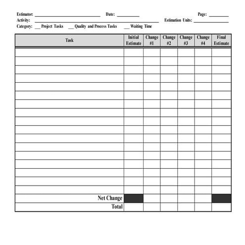Wideband delphi worksheet