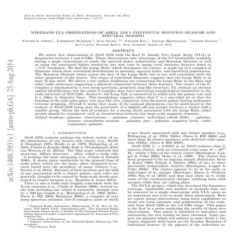 Wideband vla observations_of_abell2256_continum_rotation_measure_and_spectral...