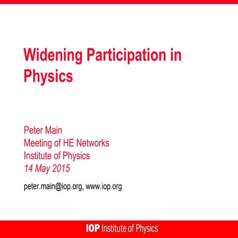 Widening participation in physics