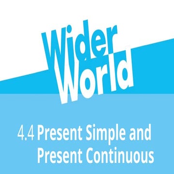 simple present vs present continuous tense | PPTX