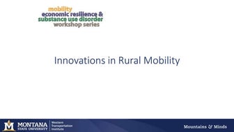 Innovations in Rural Mobility