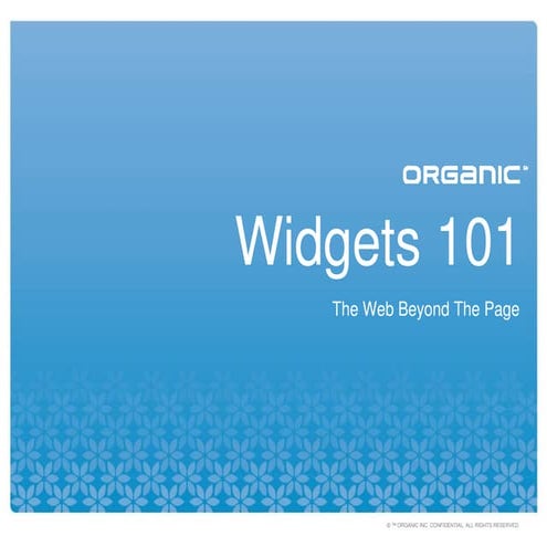 Widgets 101 - The Web Beyond The Page