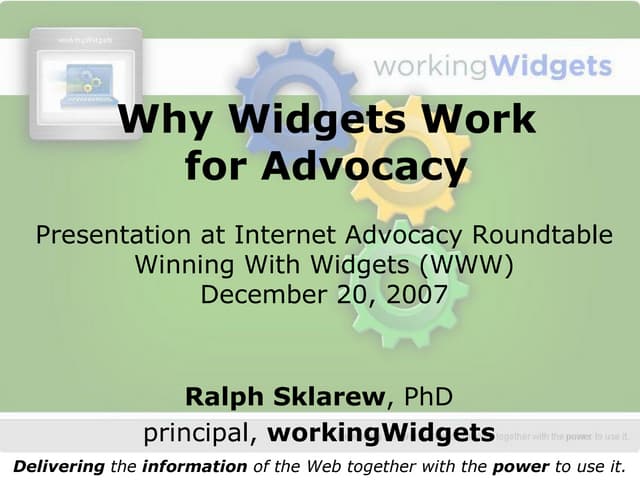 Widgets4 Advocacy Short