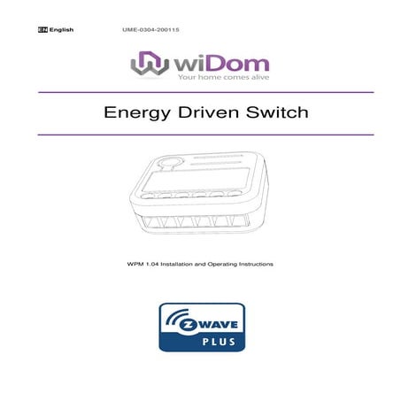 wiDom Energy Driven Switch C version and L version manual