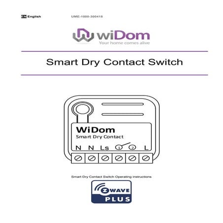 wiDom Smart dry contact module Z-Wave Plus Manual
