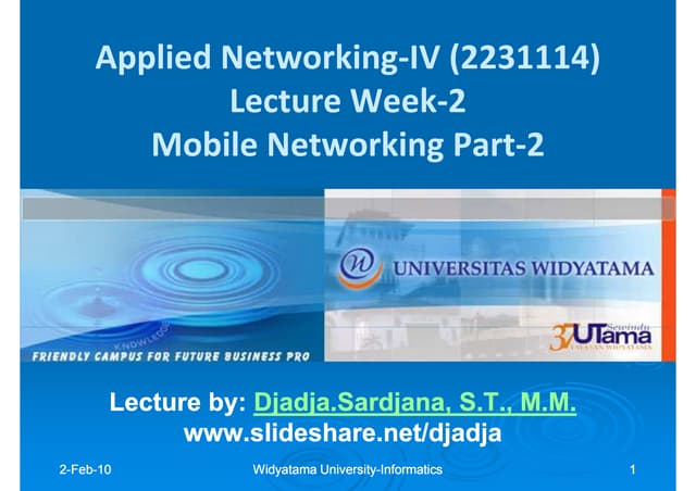 Widyatama Lecture Applied Networking.IV Week02 | PPT
