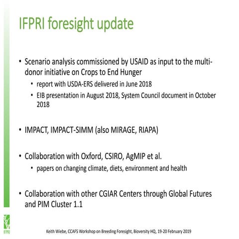 Breeding foresight workshop: Presentation by IFPRI