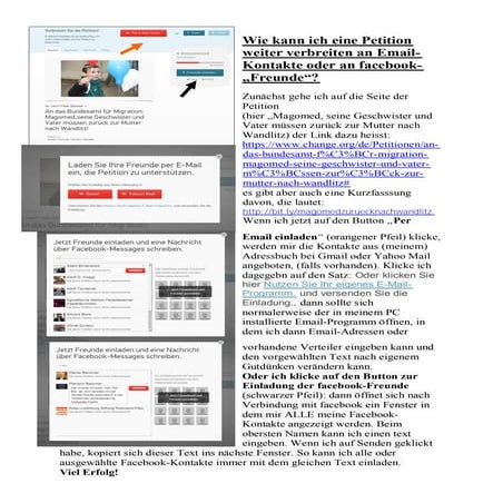 Einladung Zum Frühstück Für Kollegen Wie kann ich eine Petition weiter verbreiten an Email und Facebook