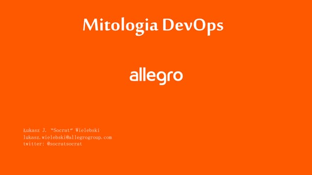 Mitologia DevOps - Łukasz Wielebski  @ Agile Management 2014 Poland