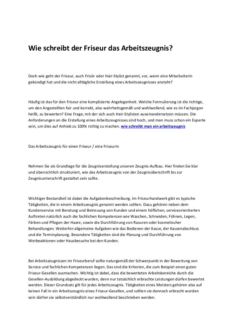 Wie schreibt man ein arbeitszeugnis