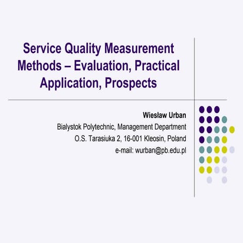 A Review On The Existing Service Quality Measurement Models | PDF