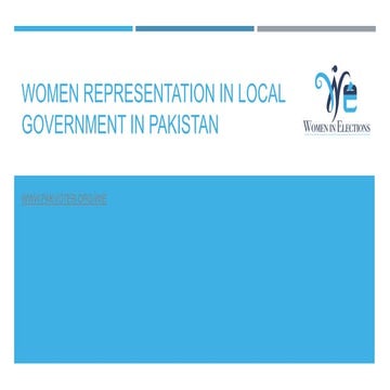 WOMEN REPRESENTATION IN LOCAL GOVERNMENT IN PAKISTAN