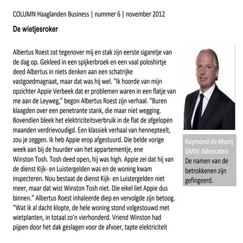 Raymond de Mooij Business Haaglanden November 2012 