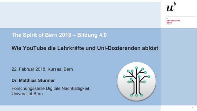 Spirit of Bern 2018: Wie YouTube die Lehrkräfte und Uni-Dozierenden ablöst