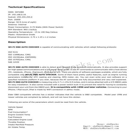 Wifi obd auto checker using step