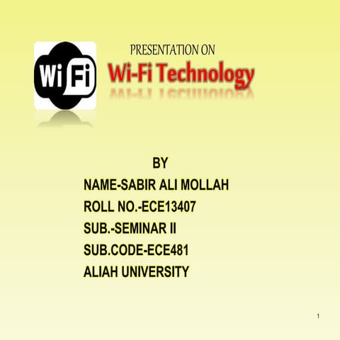 Wifi Technology ppt