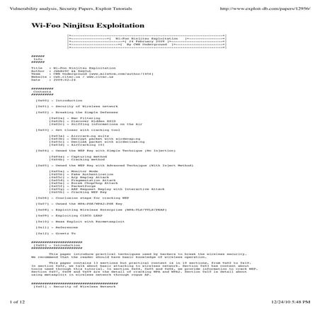 Wi-Foo Ninjitsu Exploitation