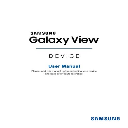 Samsung Galaxy View Manual / User Guide