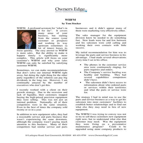 WIIFM Is NOT About You