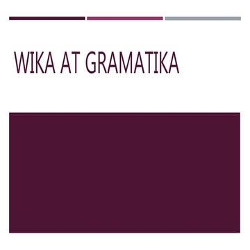 Wika at gramatika