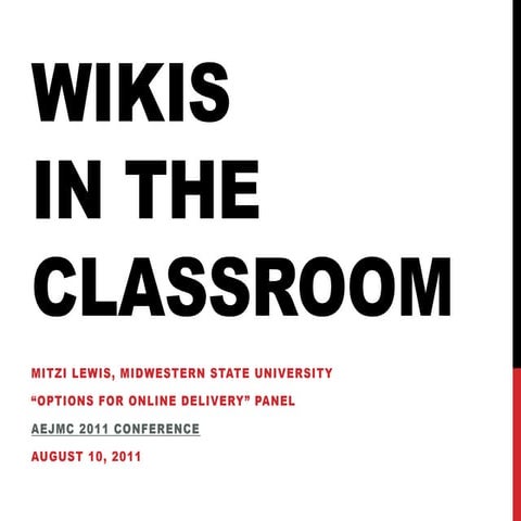 Wikis in the Classroom