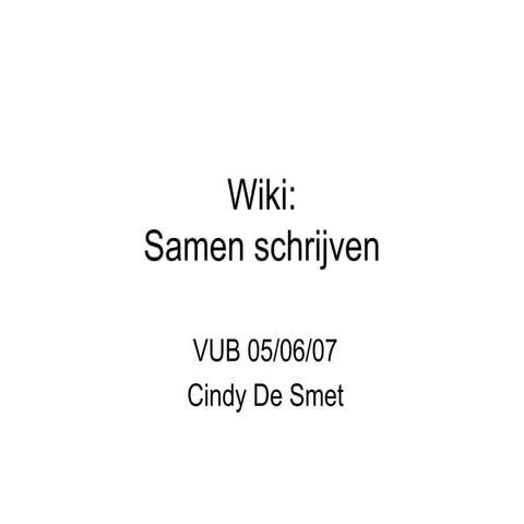 Wiki: samen schrijven
