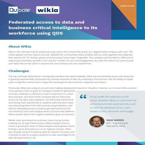 Case Study - Wikia Provides Federated Access To Data And Business Critical In...