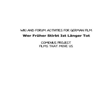 Wiki and forum activities for German film