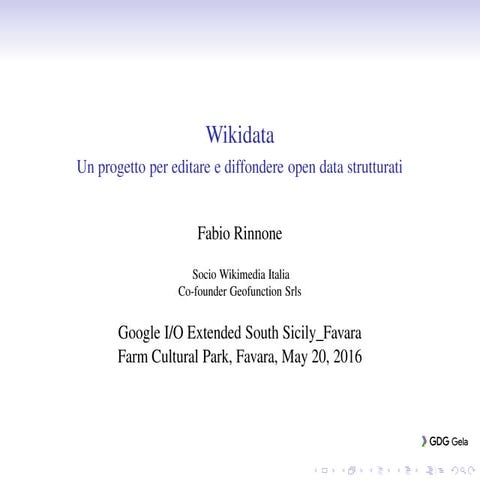 Wikidata: un progetto per editare e diffondere open data strutturati