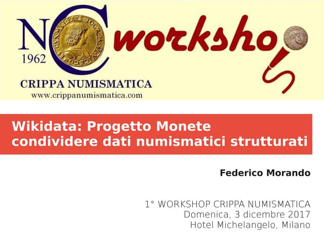 Wikidata: Progetto Monete - condividere dati numismatici strutturati
