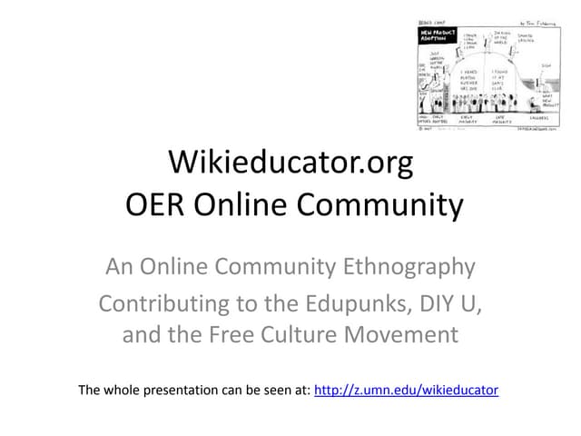 2011 - Analyzing Wikieducators - Short Ethnography