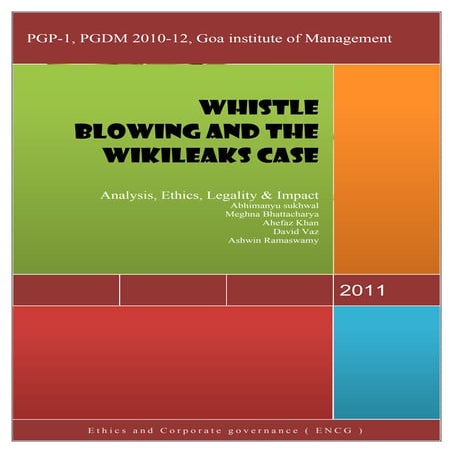 Wikileaks and whistleblowing