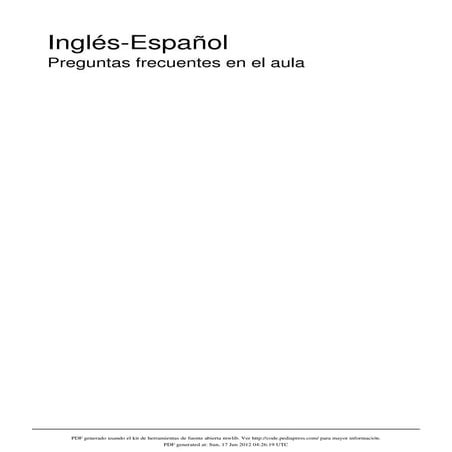 Inglés-Español Preguntas frecuentes en el aula | PDF
