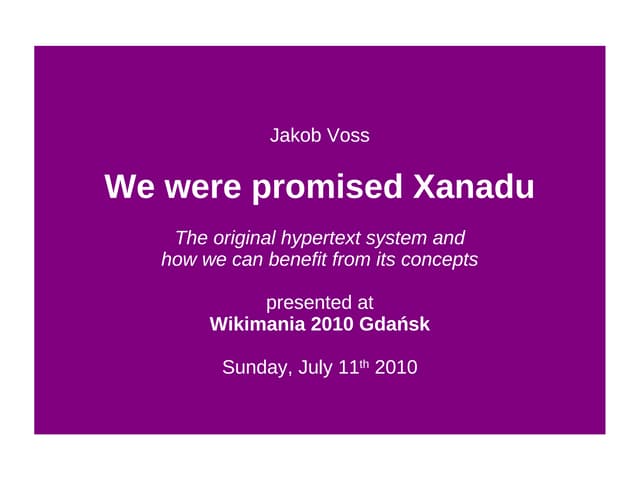 We were promised Xanadu