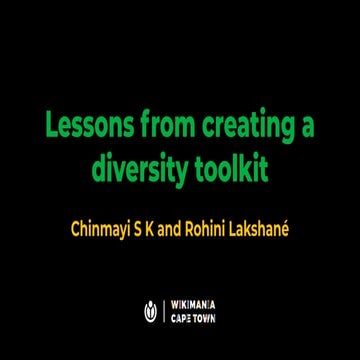 Lessons from creating a diversity toolkit