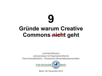 9 Gründe warum Creative Commons (nicht) geht