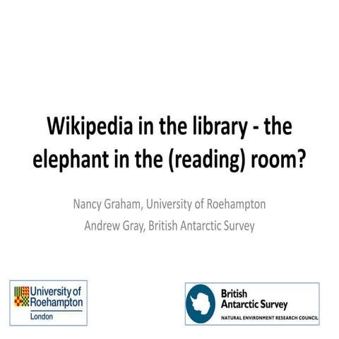 Wikipedia and information literacy - LILAC 2014