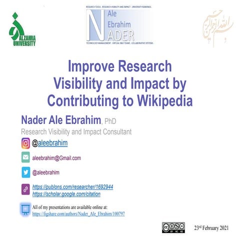 Improve Research Visibility and Impact by Contributing to Wikipedia