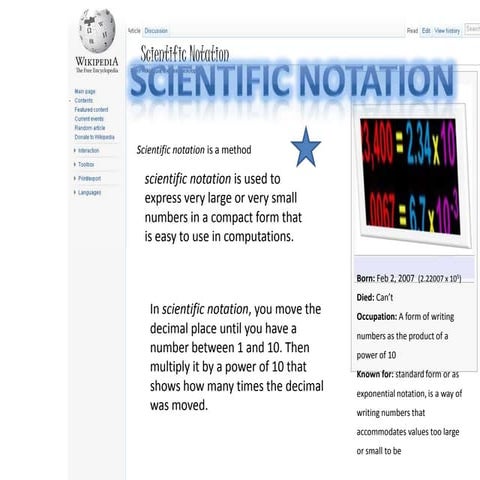 Evelyn's SciNot Wikipedia