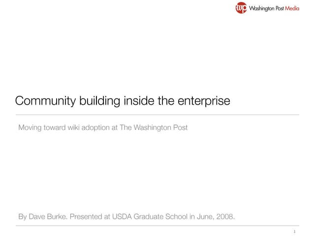 Building community inside the enterprise