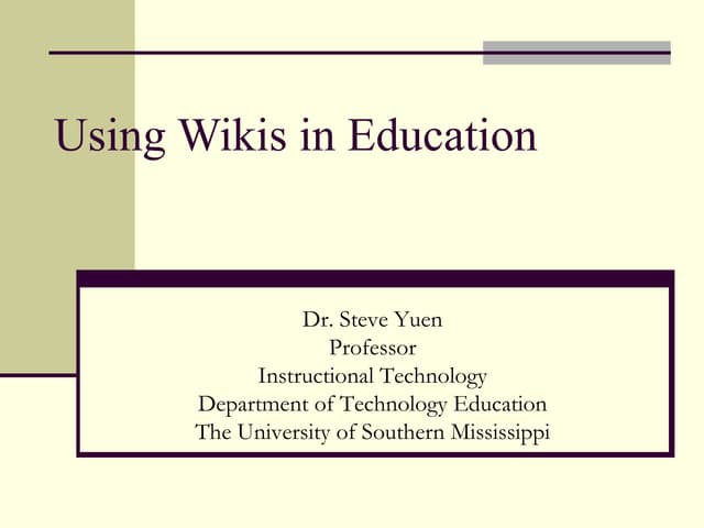 Using Wikis in Education