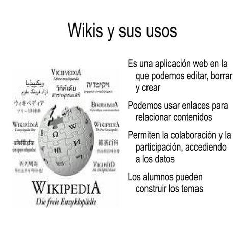 Usos didácticos de las wikis | PPTX