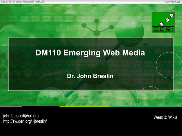 DM110 - Week 3 - Wikis